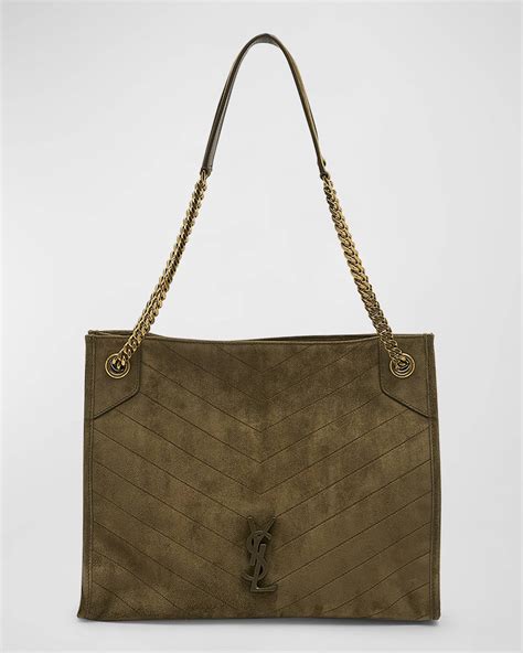 niki ysl monogram leather shopping tote bag|ysl niki bag suede.